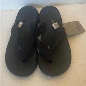 Chaco Chillos Black Flip Flop Sandals lightweight Luvseat Arch support size 9